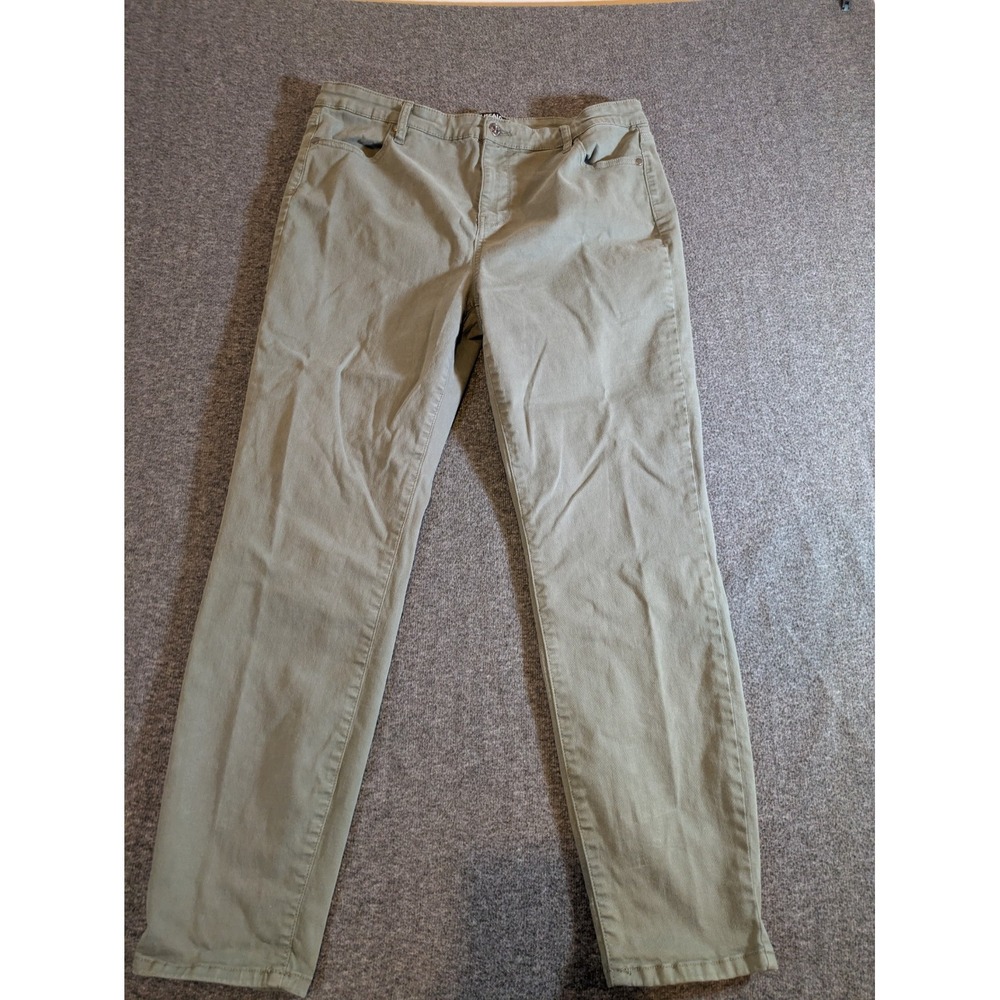 Buffalo David Bitton Pants Womens 14 34 Hanna High‎ Rise Skinny Stretch Olive